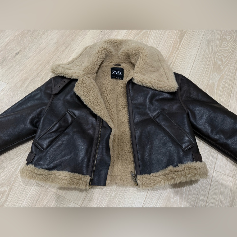 zara fur/leather jacket